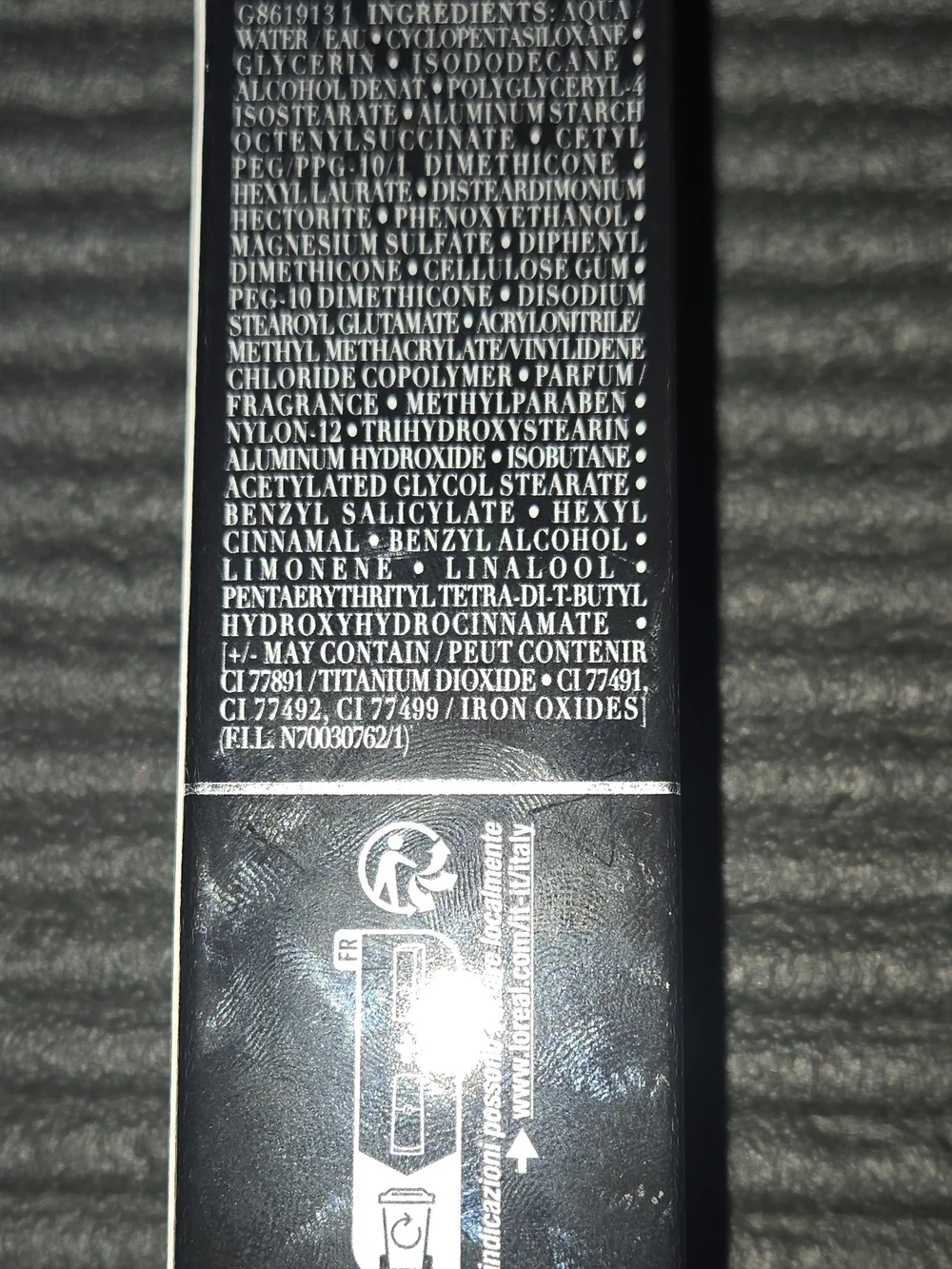 Giorgio Armani Black Foundation Box with White Text